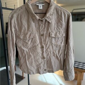 Rachel Zoe 100% Linen Top in Tan